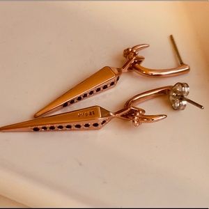 LUV AJ Rose Gold Spike Earrings
